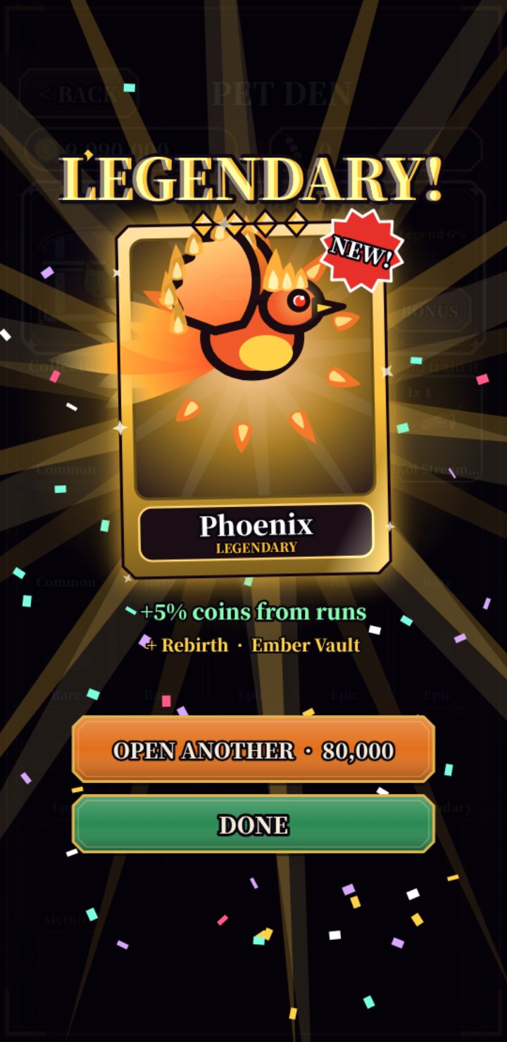 Hatch legendary pets